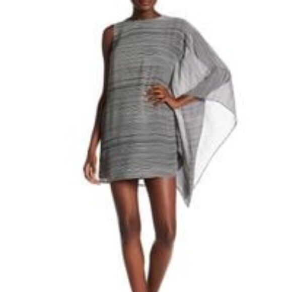 ALI & JAY One Shoulder Drape Striped Cocktail Dress New Size M - Picture 1 of 10